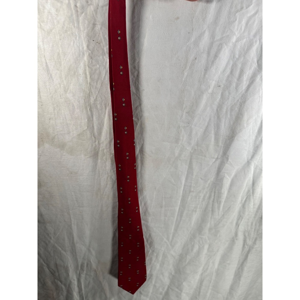 Handmade Red Geometric Diamond Pattern Silk‎ Blend Necktie Imported Fabric Mens